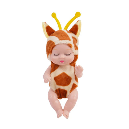 Reborn Baby Doll Kit - 6PCS Mini Sleeping Princess Doll Set with Clothes and Accessories for Kids Gift