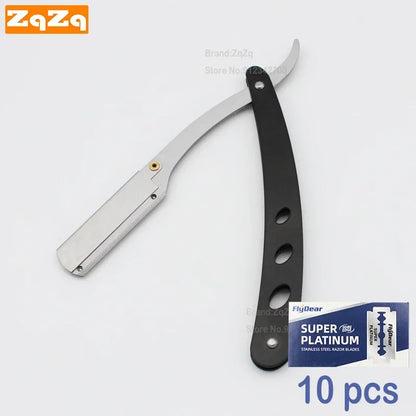 ZqZq 10 Shaving Blades – Straight Edge Razor for Haircut, Beard, Eyebrow Shaving & Manual Depilation