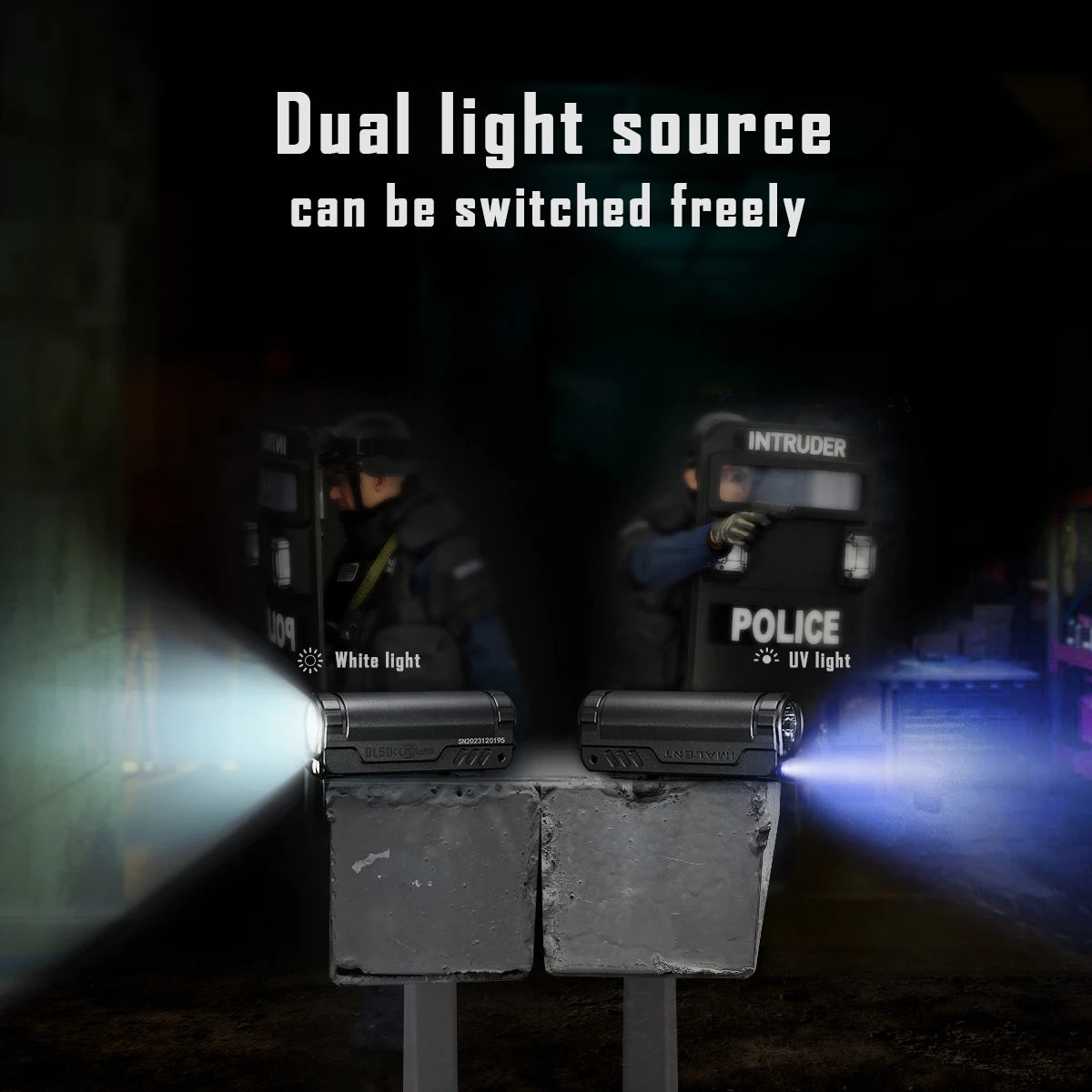 IMALENT BL50 EDC Flashlight – 3600 Lumen Cree XHP50 HI LED, Type-C Rechargeable Dual Light for Camping & Work