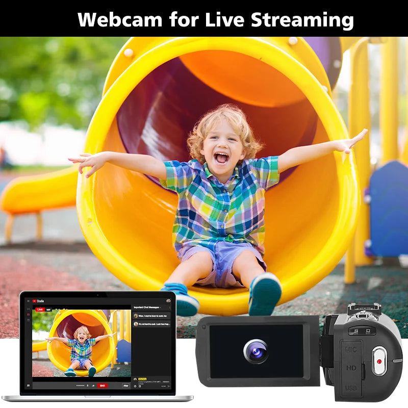 8K HD Video Camera – 3-Inch LCD Touch Screen, 18X Digital Zoom, Ultra HD, WIFI Portable Camcorder Recorder