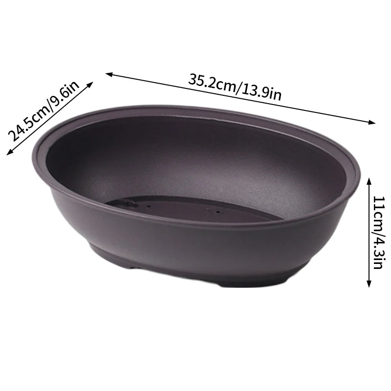 Purple Clay Succulent Plant Pots – Outdoor Garden Bonsai Planters, Rectangular & Square