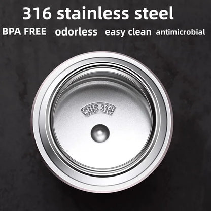 600/800/1000ml Stainless Steel Food Thermos — 316 Vacuum Insulated Lunch Jar with Spoon & Carry Bag for Kids