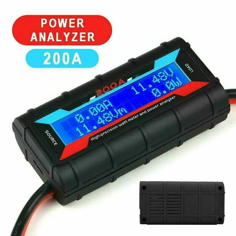 200A LCD Digital Amp Watt Meter – High-Precision RC Battery & Solar Power Analyzer