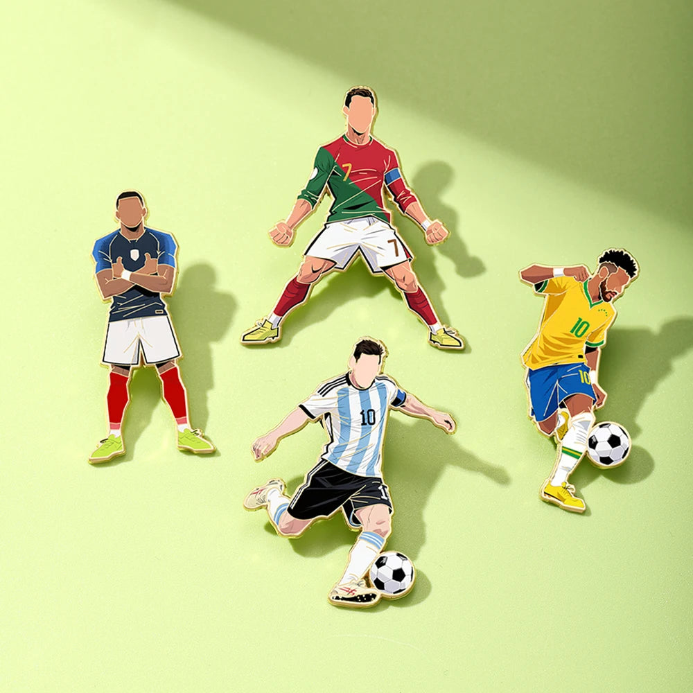 Football Player Enamel Brooch - 7th Player Goalkeeper Sport Metal Lapel Pin Jewelry Gift