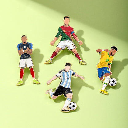 Football Player Enamel Brooch - 7th Player Goalkeeper Sport Metal Lapel Pin Jewelry Gift