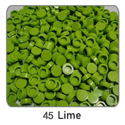 1000Pcs 1x1 Round Building Blocks Set - 52 Color DIY Creative Educational Bricks Compatible with 98138 Toy Kits for Kids
