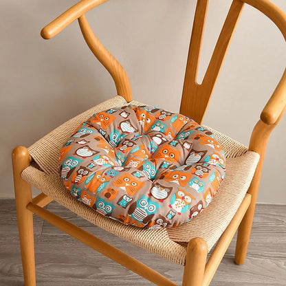 40x40cm Round Dining Chair Cushion – Thickened Non-Slip Seat Pad, 10 Luxurious Styles for Students, Office & Canteen