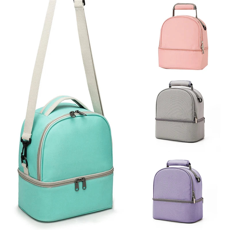Insulated Double-Layer Mommy Bag — Large Capacity Travel & Picnic Baby Food Handbag