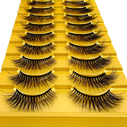 10 Pairs 3D Mink False Eyelashes – Natural Long & Short Fake Lashes Makeup Kit (38 Styles)