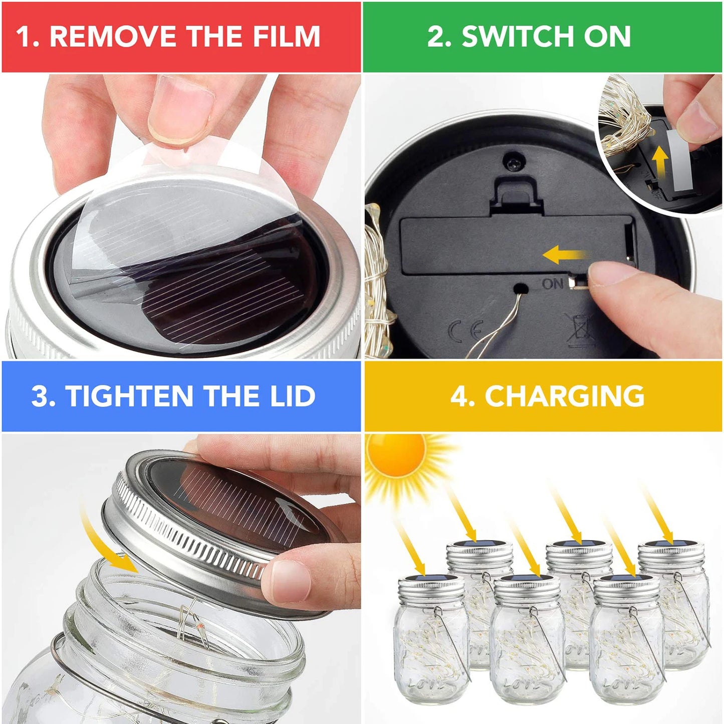 Mason Jar Solar Bottle Lights – LED String Fairy Lights, Waterproof Hanging Lantern for Garden & Wedding Decorations