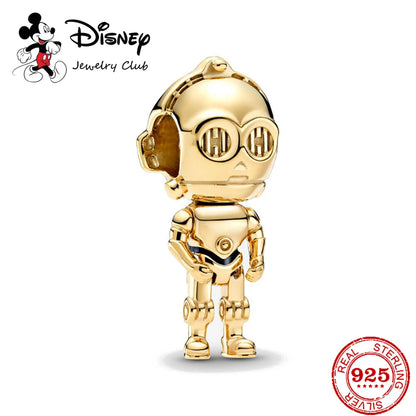 New 925 Sterling Silver Mickey Minnie Vinnie Charm – Beaded Fit for Original Pendant Bracelet, DIY Ladies Jewelry