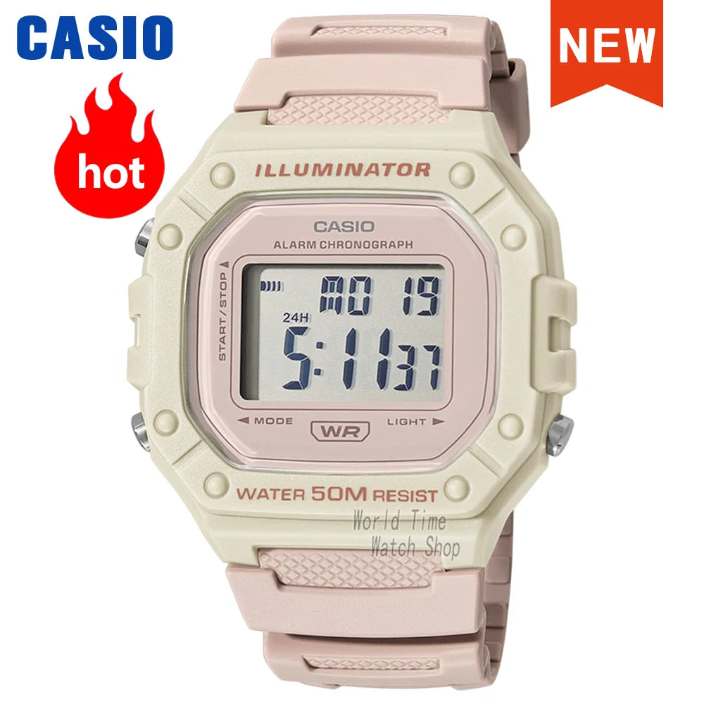 Casio W-218 Series Digital Sports Watch - Waterproof Outdoor Multifunction Electronic Wristwatch