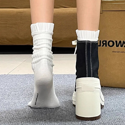 Women’s Platform Canvas Sneakers — Personalized Luxury Lace-Up Skateboard Casual Shoes for Fashion & Outdoor Wear