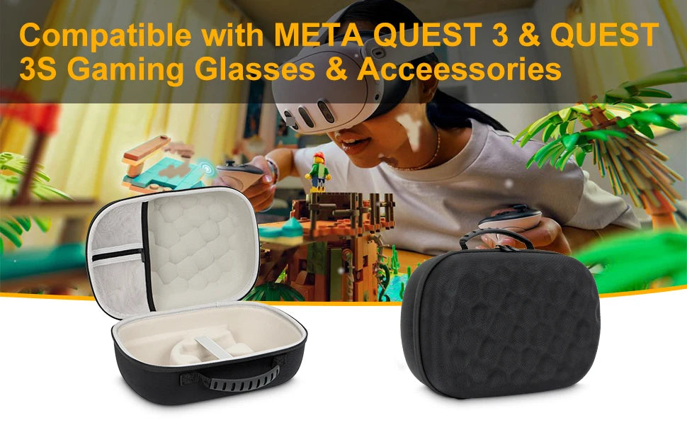 Hard Carrying Case for Meta Quest 3/3S & Oculus Quest 2 — BOBOVR / Kiwi Design Compatible Travel Storage Bag