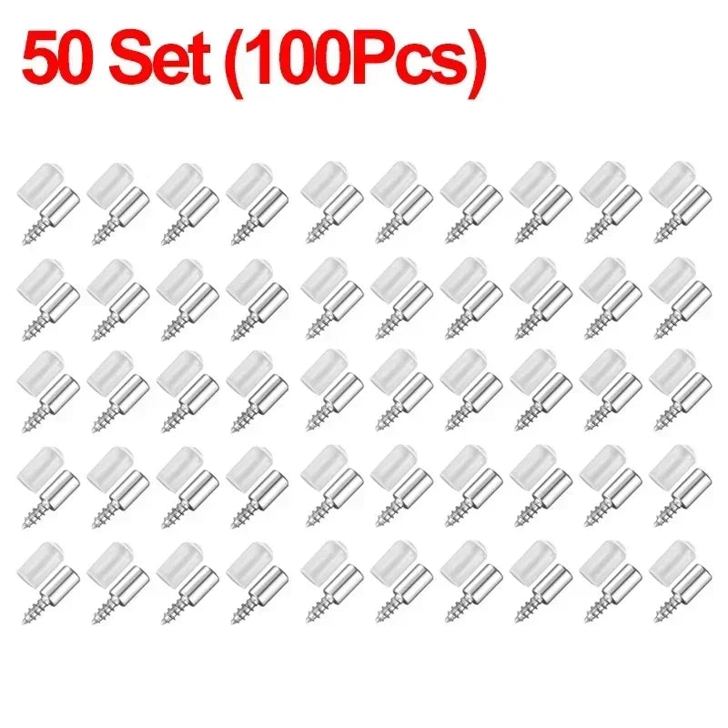 100/10PCS Self-Tapping Shelf Support Pegs – Wardrobe Partition Brackets with Non-Slip Sleeve for Fixed Shelf Installation Support
