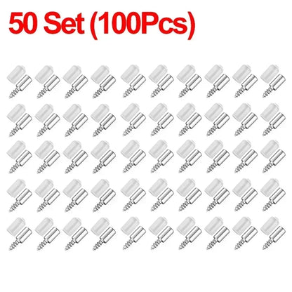 100/10PCS Self-Tapping Shelf Support Pegs – Wardrobe Partition Brackets with Non-Slip Sleeve for Fixed Shelf Installation Support