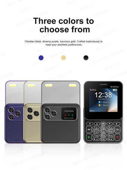 2024 NEW SERVO R18Pro Mini Mobile Phone – 2.4" Rotating Screen, Button Slider, Flashlight, Magic Voice, Dual SIM Standby
