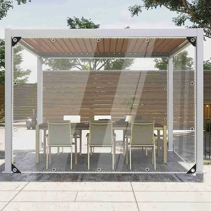 99.9% Transparent PVC Tarpaulin – Waterproof, Windproof Balcony Fence Screen & Clear Rainproof Tarp Cover