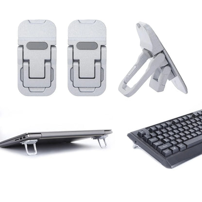 2PCS Mini Foldable Laptop Stand – Portable Adjustable Angle Self-Adhesive Invisible Notebook Riser for Laptop & Keyboard Support