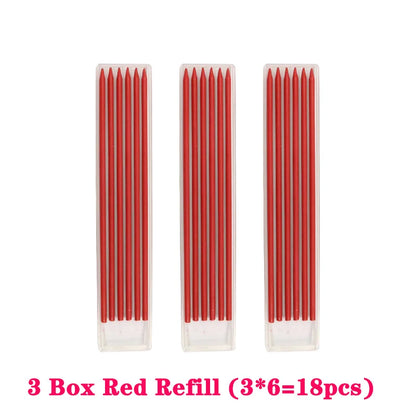 Solid Carpenter Mechanical Pencil – Woodworking Marking Tool with 3 Color Refills, Built-in Sharpener, and Scriber Lead