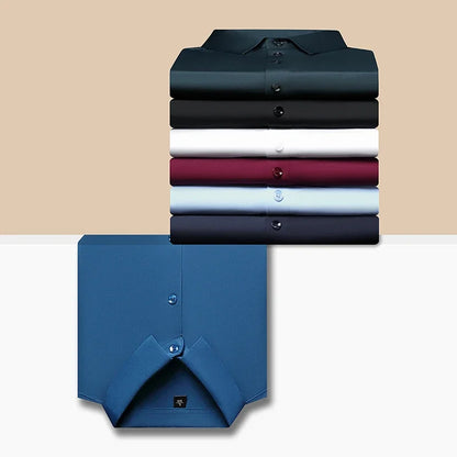 Men's Ultra-Stretch Shirt - Silky Long Sleeve Business & Casual Dress Shirt