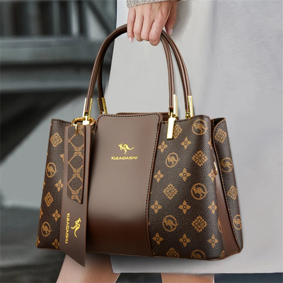 Luxury Women’s Leather Handbag – Large Capacity Shoulder & Crossbody Designer Bag
