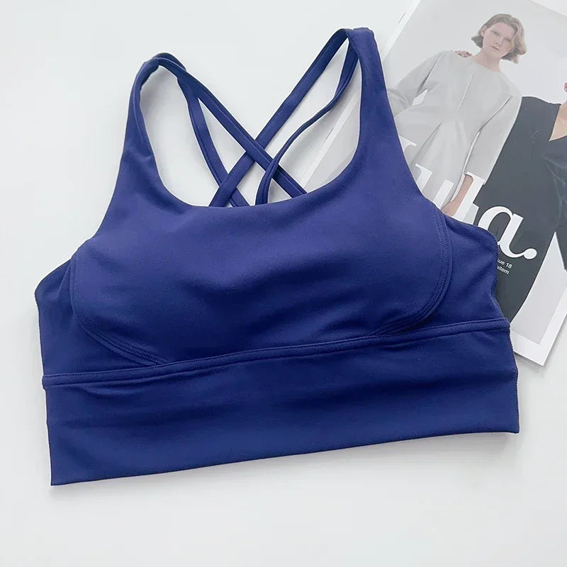 Women’s Sexy Crossback Yoga Sports Bra — Breathable, Quick-Dry, Shockproof Fitness & Running Bra