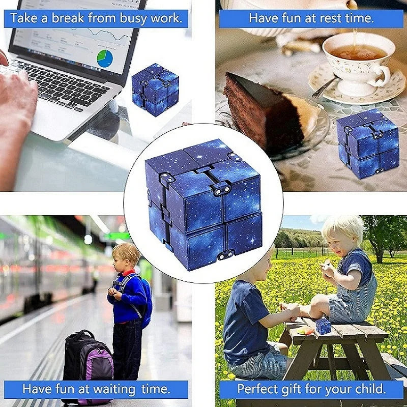 Infinity Cube Fidget Toy – Flip, Antistress, ADHD & Autism Toy for Kids, Magic Finger Puzzle