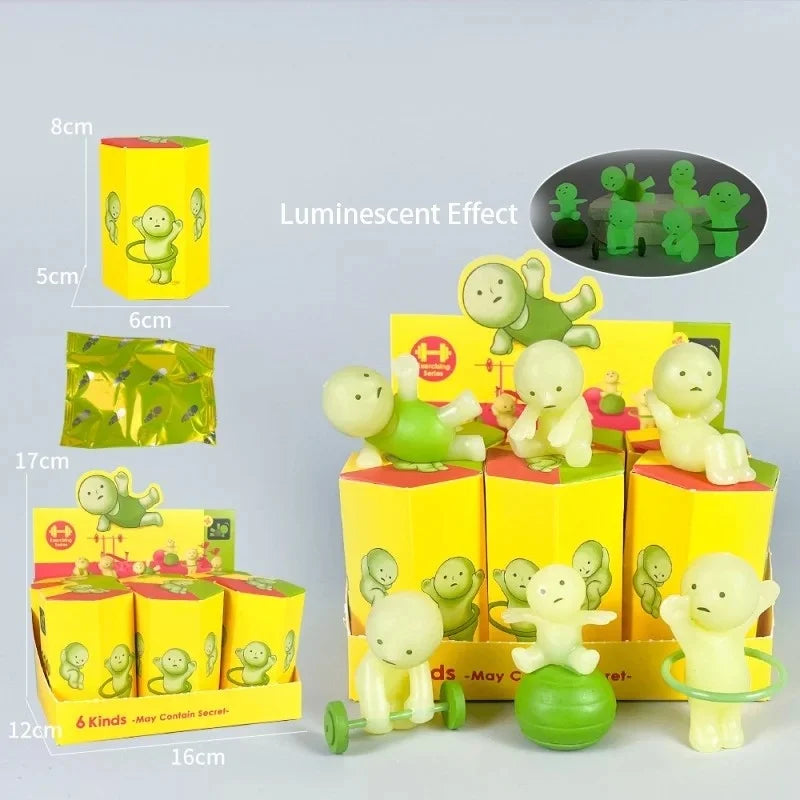 Noctilucent Green Mystery Doll Figures - Blind Box Surprise Collectible Desktop Decoration Toy