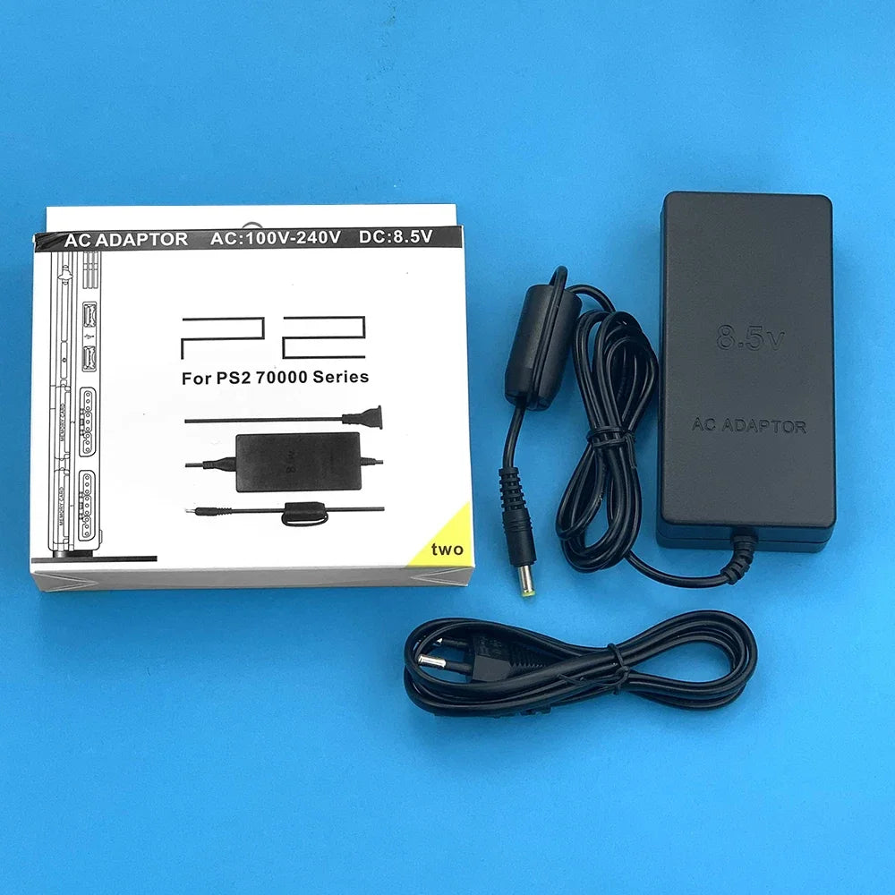 New Power Supply for PS2 Slim – Replacement AC Adapter Charger, 100-240V, DC 8.5V for 70000 Console (EU/US Plug)