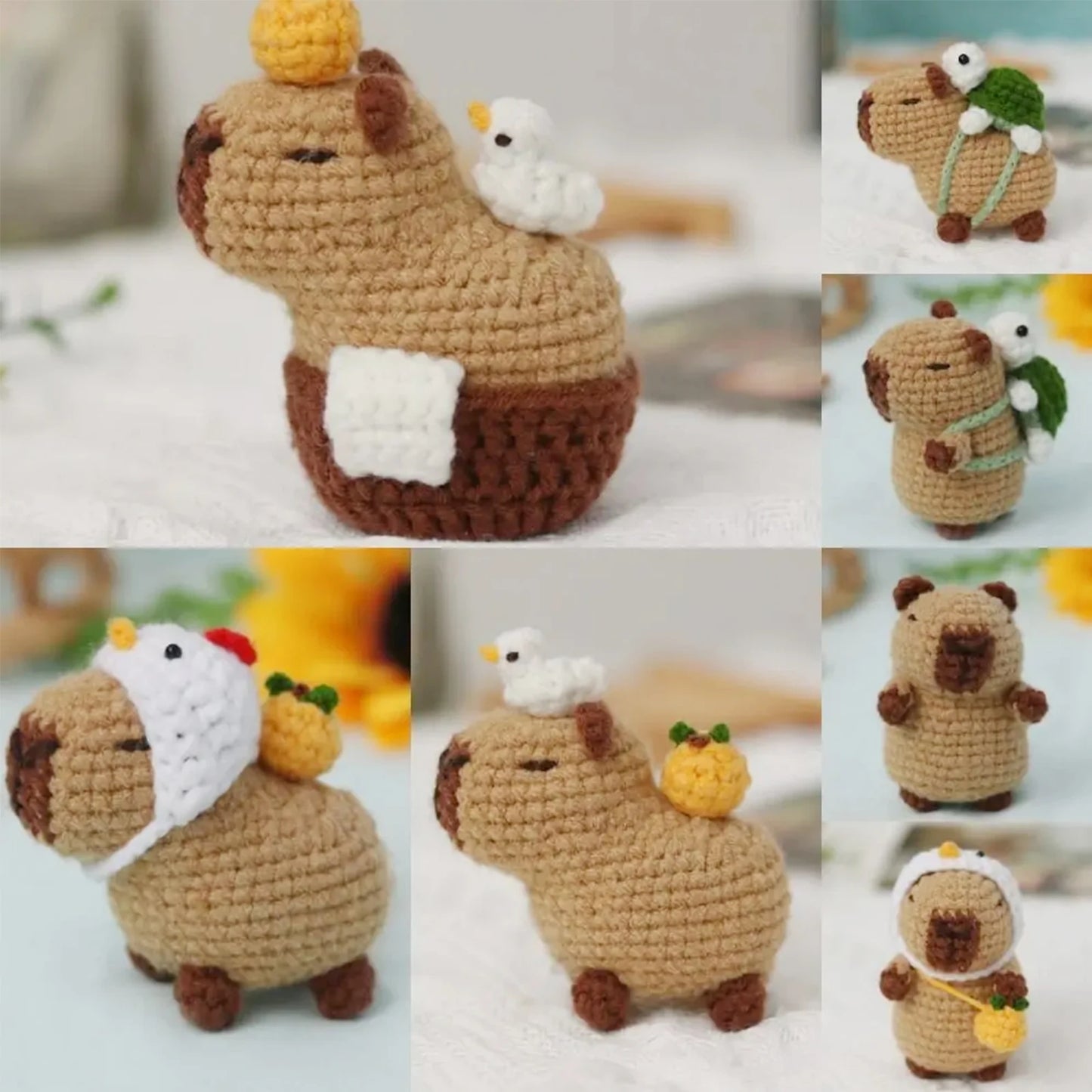 Capybara Crochet Kit – Cute Animal Crochet Set for Beginners, Perfect Christmas Gift for Craft Lovers