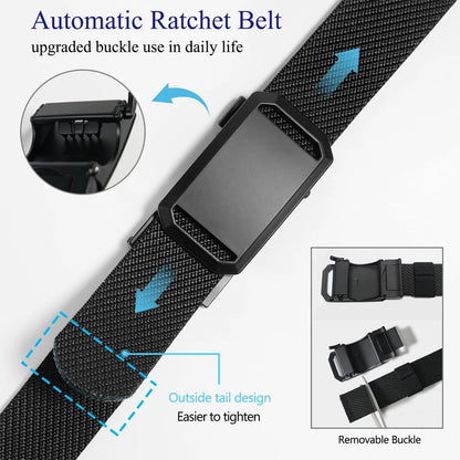 Newest Automatic Buckle Canvas Belt – Tactical Waist Belt for Men, Durable Casual Outdoor, Hunting, Golf & Adventure Training Pants