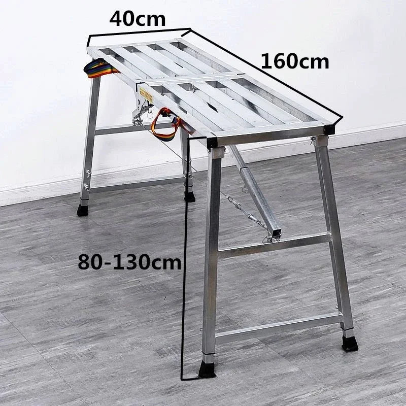 Foldable Steel Scaffolding Ladder – Portable Construction Workbench & Elevated Platform for Home Decoration, Renovation & Heavy-Duty Building Use