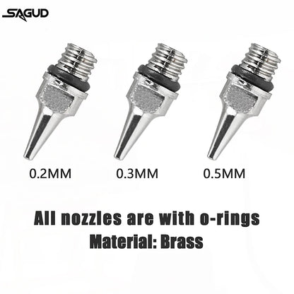 Airbrush Nozzle & Needle Replacement Kit – 0.2/0.3/0.5mm Repair Accessories for Various Airbrush Models