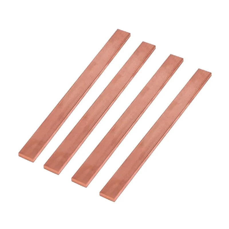 Copper Flat Strip Plate - 100–500mm Length, 1–10mm Thickness for DIY Projects & Fabrication