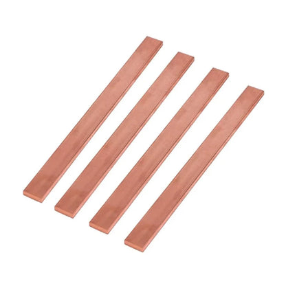 Copper Flat Strip Plate - 100–500mm Length, 1–10mm Thickness for DIY Projects & Fabrication