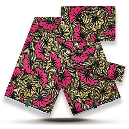 African Wax Print Fabric - 100% Cotton Nigerian Ankara Batik Material for Women’s Dresses