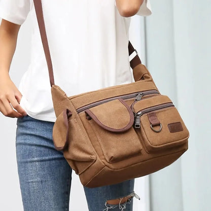 Men's Casual Sling Bag – Vintage Crossbody Messenger Shoulder Bag for Travel & Outdoor Use