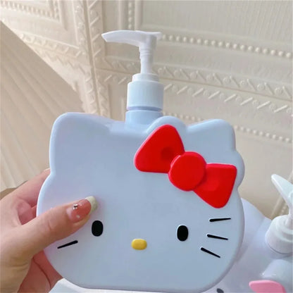 750ml Sanrio Hello Kitty Soap Dispenser — Refillable Lotion, Shampoo & Shower Gel Bottle, Cute Travel Bath Accessory