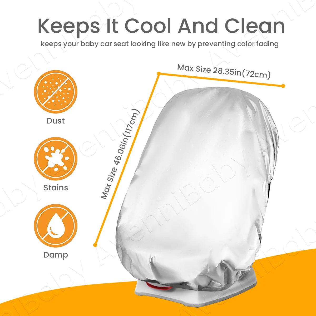 Baby Car Seat Sun Shade Cover – Infant Heat Protector, Keeps Toddler Cool & Blocks UV Sun Rays