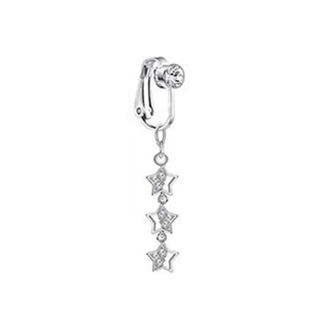 Faux Belly Ring - Non-Piercing Clip-On Navel Button Body Jewelry Belly Piercing Accessory