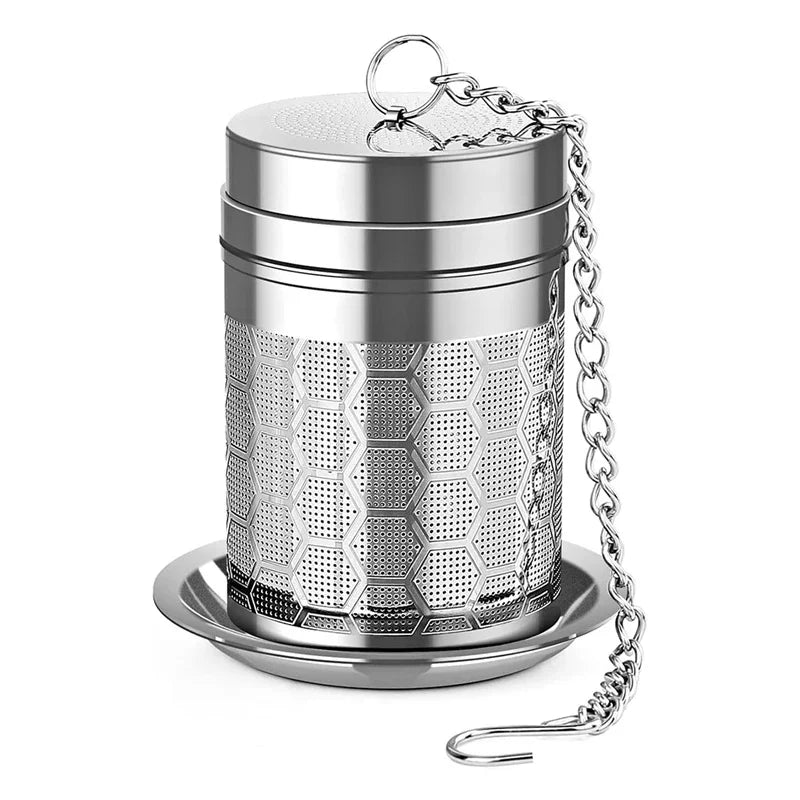 Stainless Steel Tea Infuser – Extra Fine Mesh Strainer for Loose Tea with Extended Chain Hook