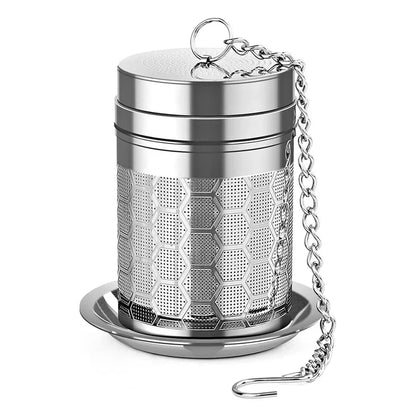Stainless Steel Tea Infuser – Extra Fine Mesh Strainer for Loose Tea with Extended Chain Hook