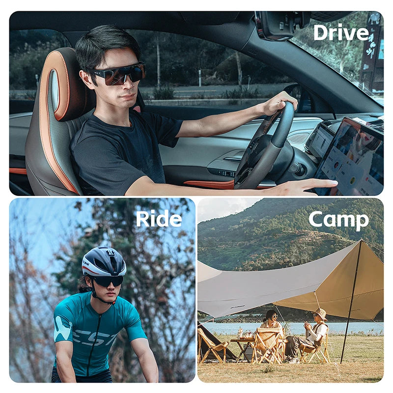 WEST BIKING Large Frame Cycling Glasses — Polarized Photochromic Sunglasses Fit Over Myopic Goggles