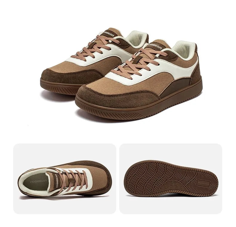 HOBIBEAR Unisex Wide-Toe Sneakers — Minimalist Lace-Up Mesh Casual Shoes, Non-Slip Comfort for Men & Women