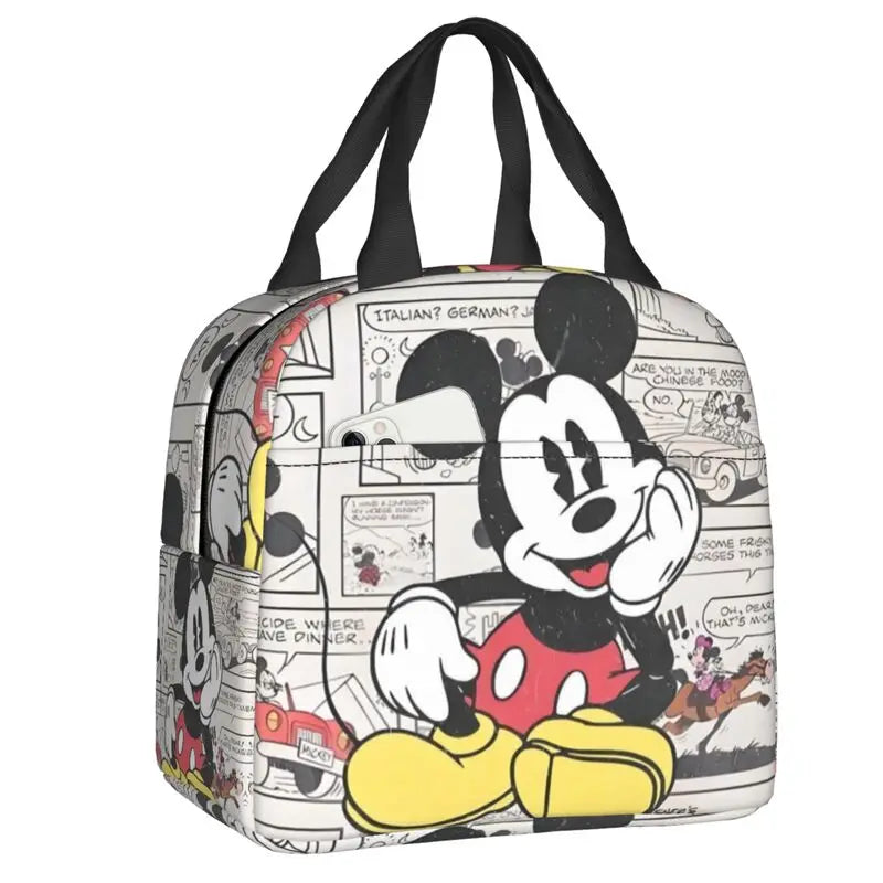 Custom Mickey Mouse Insulated Lunch Bag – Cartoon Thermal Cooler Lunch Box for Kids, Men & Women School Tote