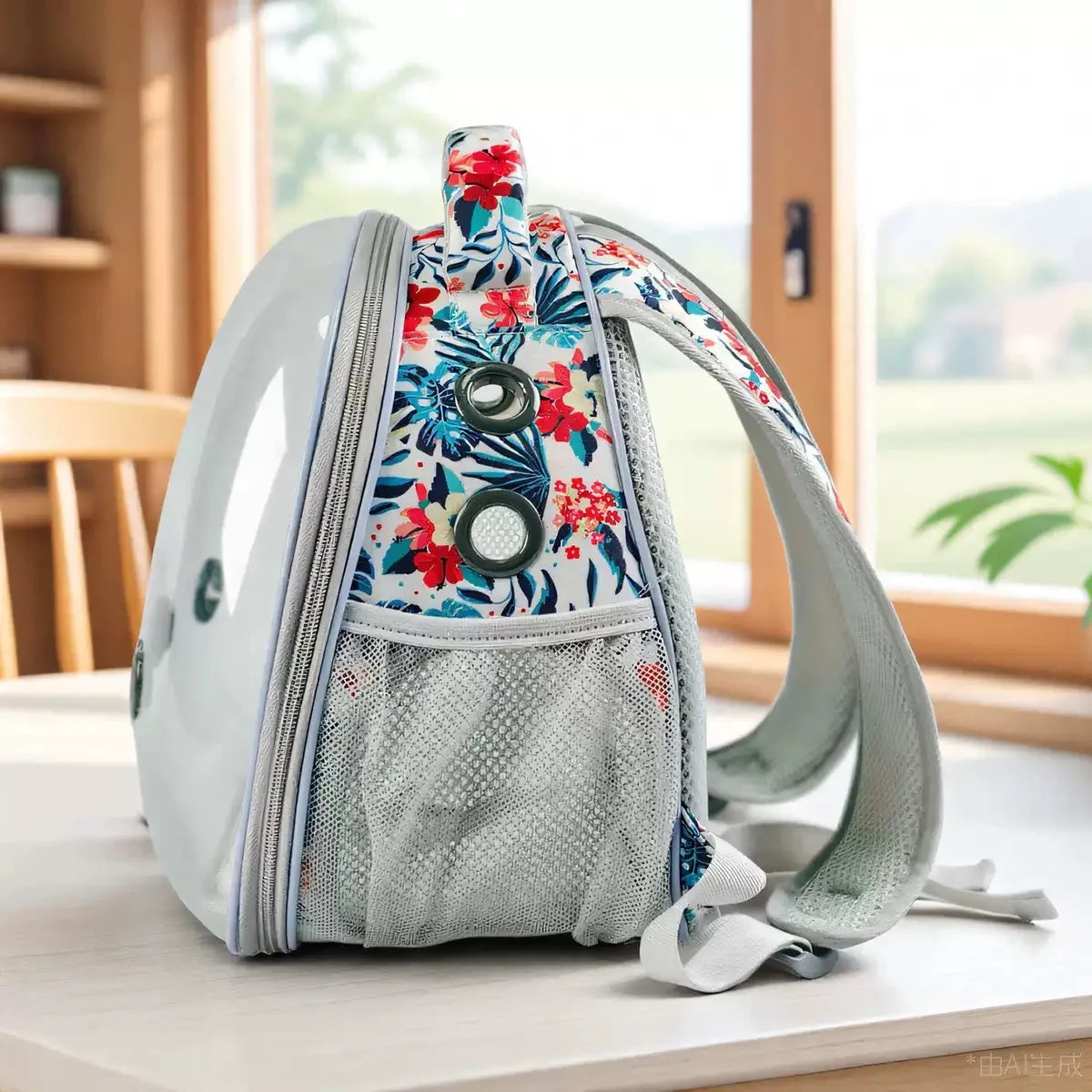 Bird Carrier Travel Backpack - Portable Acrylic Bubble Cage for Parrots and Small Birds, Outdoor Hiking & Travel Pet Bag