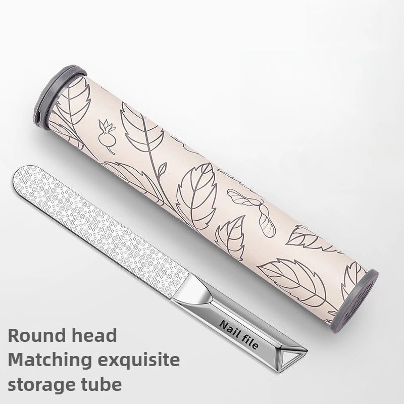 Stainless Steel Double-Sided Nail File - Professional Manicure Buffer & Nail Styling Tool for Home and Travel