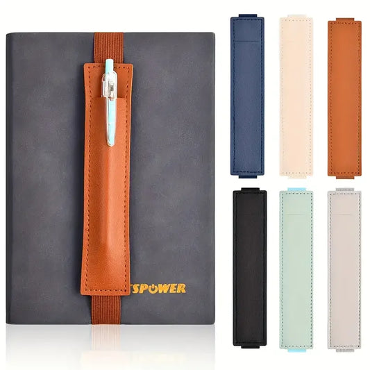 Leather Adjustable Elastic Band Pen Holder – Pen Pouch for Planner, Notebook Pen Holder – Versatile Notebook Accessory