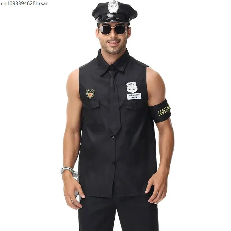 Police Officer Costume - Adult Halloween Cosplay Fancy Dress for Men & Women